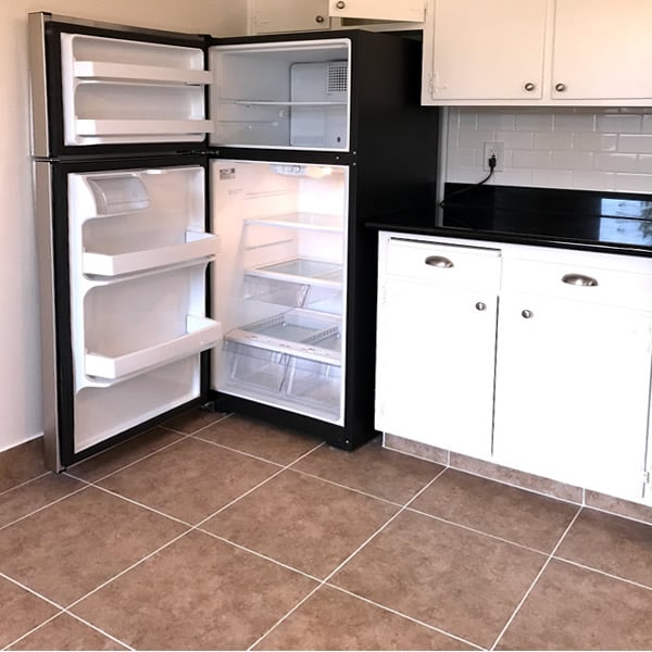 2 bedroom floorplan, stainless refrigerator upgrade